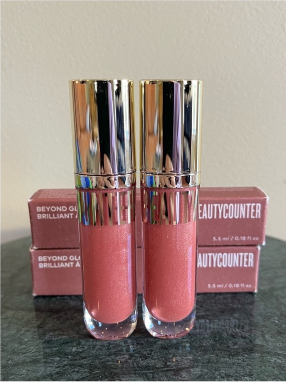 Two MAGNOLIA SHIMMER
Beautycounter Beyond Gloss, new in box